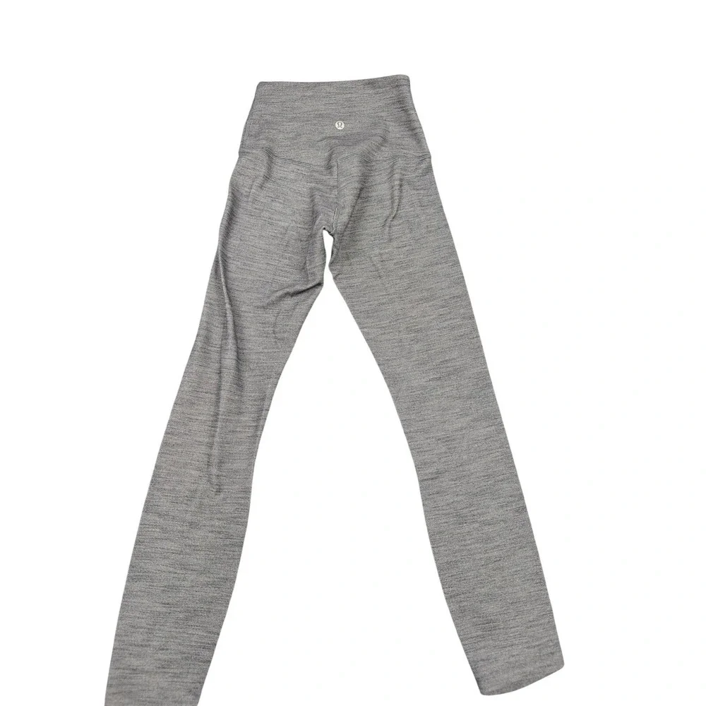 Lululemon Leggings Womens 2 Gray High Rise Ankle Knit Yoga Pants‎ Gym Activewear